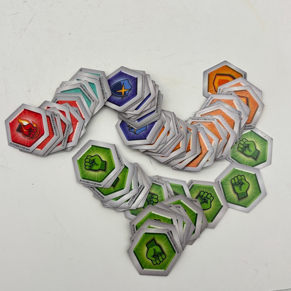 Spin Master Bakugan 71 x BakuCores Game Tokens Battle Planet Hexagonal Cards LOT